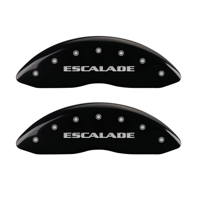 MGP 35015SESCBK Black Aluminum Caliper Covers for Cadillac Escalade (2007-2020) with Engraved Front & Rear