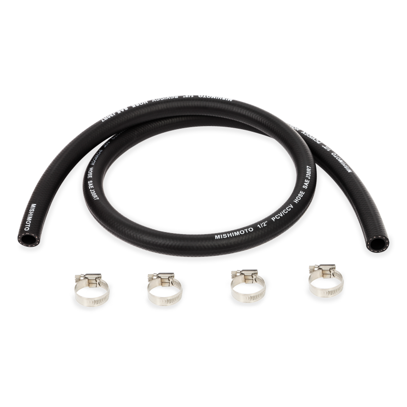 Mishimoto Universal Catch Can Hoses 1/2-Inch x 4 Feet - Durable Heat and Chemical Resistant Hose for PCV Systems