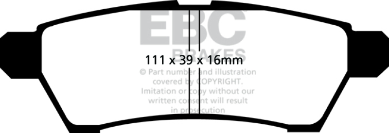 EBC Ultimax2 Rear Brake Pads for Nissan Frontier 2007 & Suzuki Equator 2011 – OEM Replacement, Low Dust, High Friction - Image 3