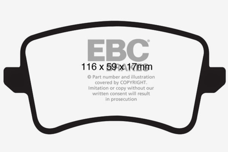 EBC Yellowstuff Rear Brake Pads for 2012-2015 Audi A4 and A5 Quattro – Part Number DP41988R - Image 6