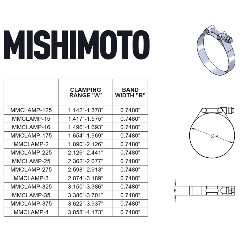 Mishimoto 2.75 Inch Stainless Steel T-Bolt Clamps - Gold - Image 6