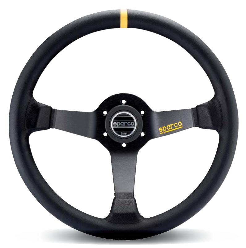 Sparco 015R345MLN Black Leather Steering Wheel for Automotive Applications - Image 2