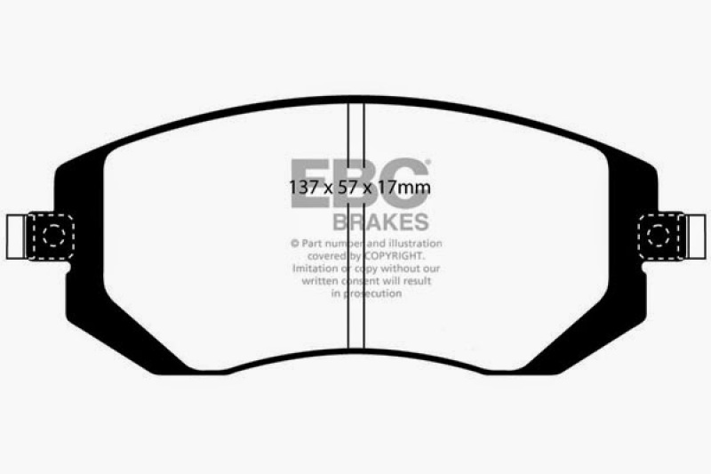 EBC Yellowstuff Front Brake Pads for 2005-2007 Subaru Legacy and Saab 9-2X 2.0 Turbo - Part Number DP41661R - Image 6