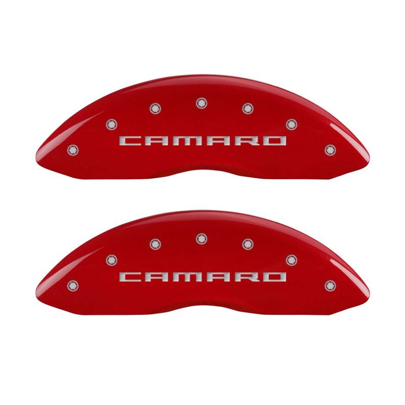 MGP Chevrolet Camaro 2010-2015 Red Aluminum Caliper Covers with Engraved Front and Rear Design