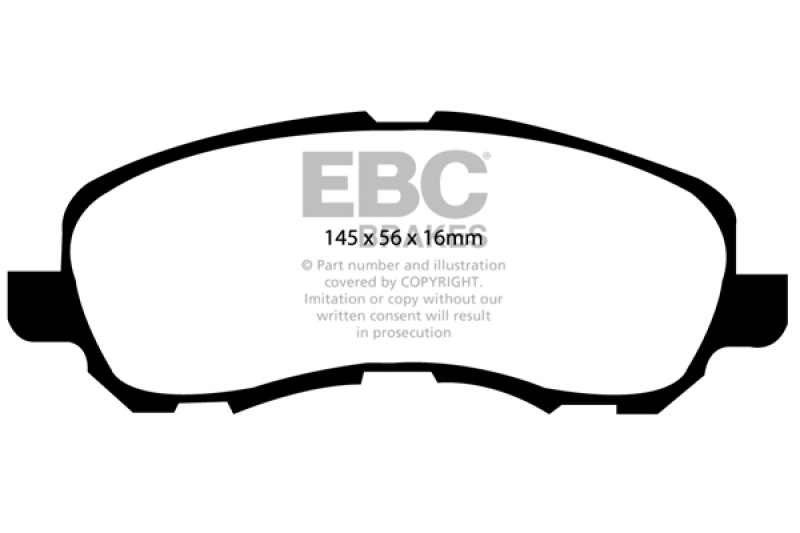 EBC Ultimax2 Front Brake Pads for Mitsubishi Galant 2001-2003 – OEM Replacement, Low Dust and High Friction - Image 2