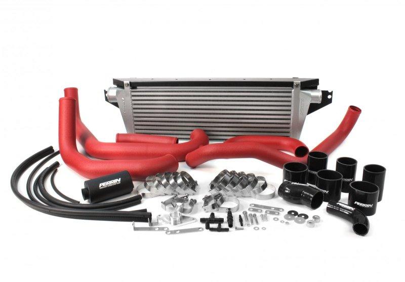 Perrin Performance Front Mount Intercooler Boost Tubes with Hardware for Subaru STI 2015-2021 - Red - Image 3