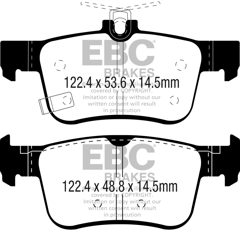 EBC Greenstuff 2000 Series Rear Brake Pads for 2016-2017 Honda Civic Coupe 1.5L Turbo - Image 4