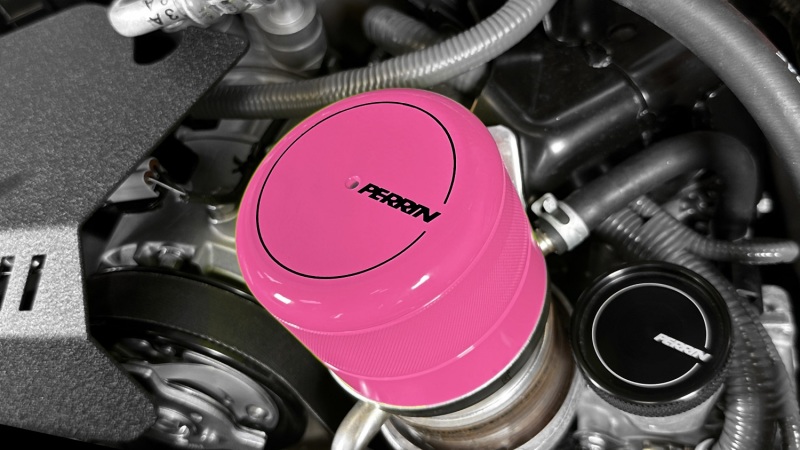 Perrin Performance Hyper Pink Oil Filter Cover for Subaru WRX and BRZ/FR-S/86 (Part No. PSP-ENG-716HP) - Image 5