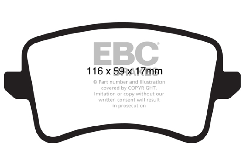 EBC Yellowstuff Rear Brake Pads for 2012-2015 Audi A4 and A5 Quattro – Part Number DP41988R - Image 3