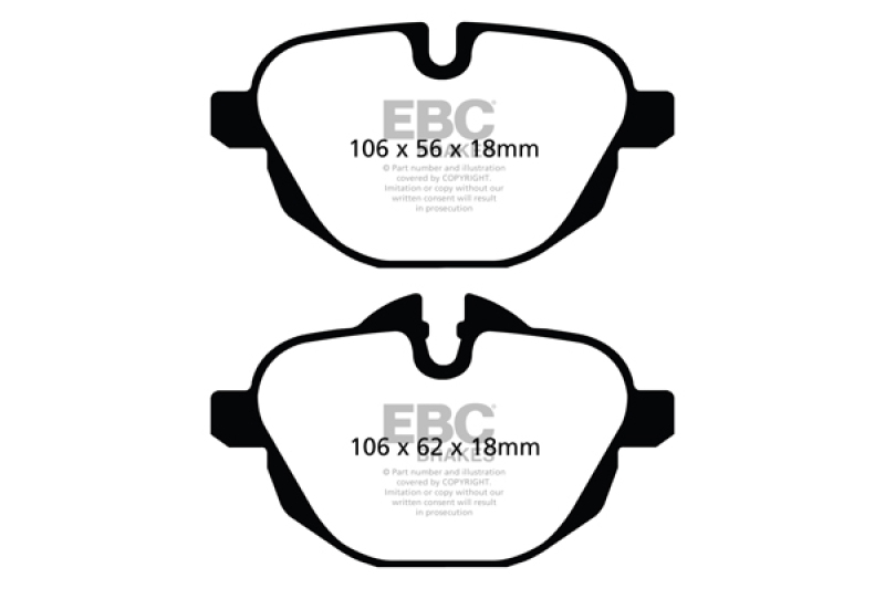 EBC Redstuff Ceramic Low Dust Brake Pads for BMW X3 2.0 Turbo (F25) Rear - Part No. DP32047C - Image 4