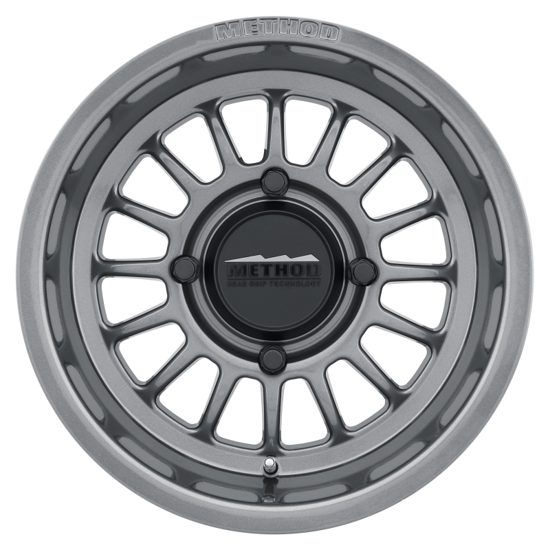 Method Wheels MR411 Bead Grip 15x7 Inches Gloss Titanium PowerSports Wheel with 5+2 Offset and 4x136 Bolt Pattern
