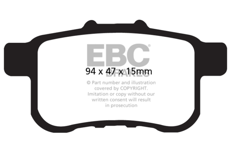 EBC Yellowstuff Rear Brake Pads for 2008-2011 Honda Accord and Acura TSX – High Performance Street & Track Use - Image 5