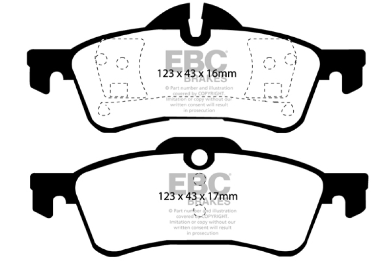 EBC Greenstuff 2000 Series Rear Brake Pads for Mini Cooper (Part No. DP21701) - Image 2