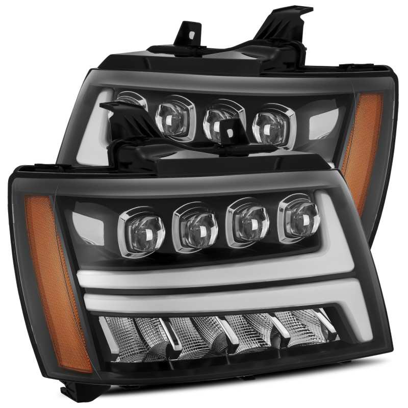 AlphaRex NOVA-Series Patent Pending 3D LED Projector Headlights for Chevrolet Avalanche (07-13) - Gloss Black with Activ Light/DRL - Image 2