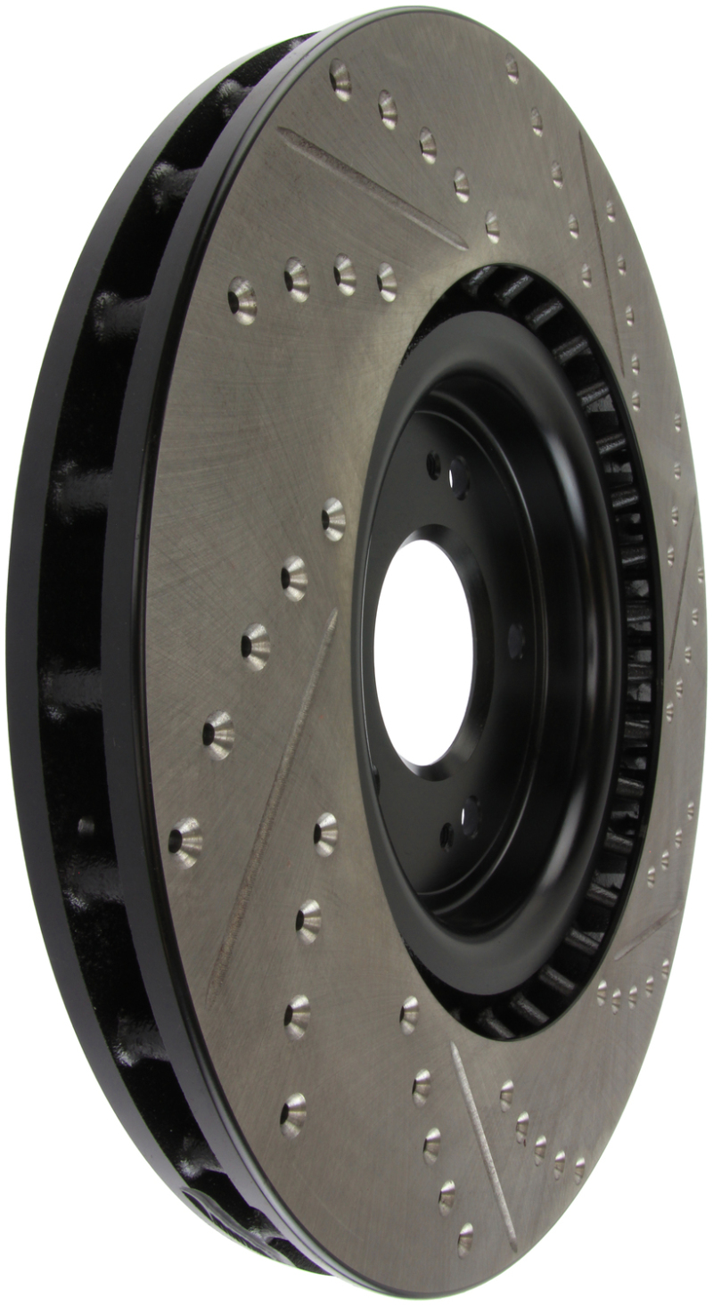 StopTech Part Number 127.46076R Drilled and Slotted Sport Brake Rotor for Mitsubishi Lancer - Image 3