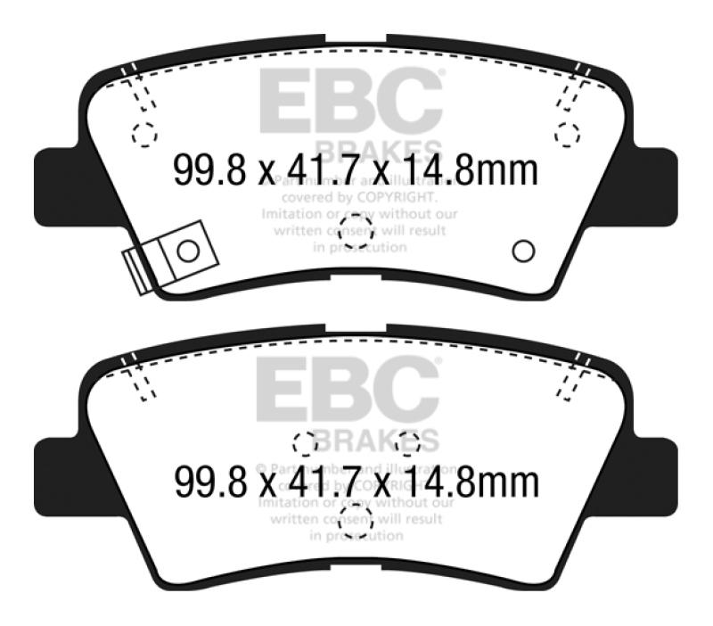 EBC Redstuff Ceramic Low Dust Rear Brake Pads for Hyundai Elantra GT and Kia Forte – Part DP32188C - Image 5
