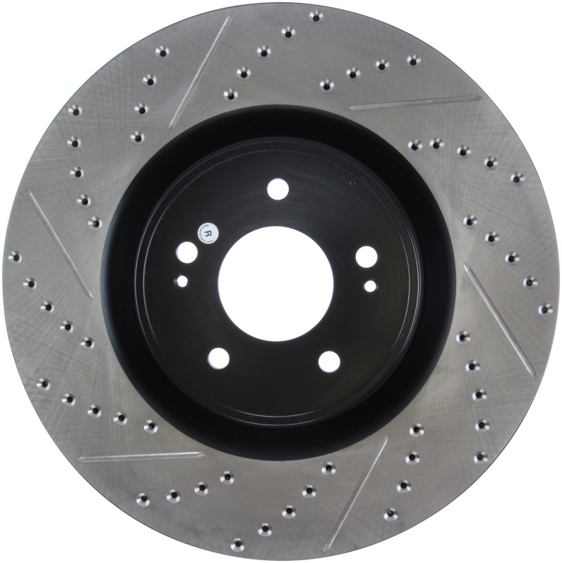 StopTech Part Number 127.46076R Drilled and Slotted Sport Brake Rotor for Mitsubishi Lancer
