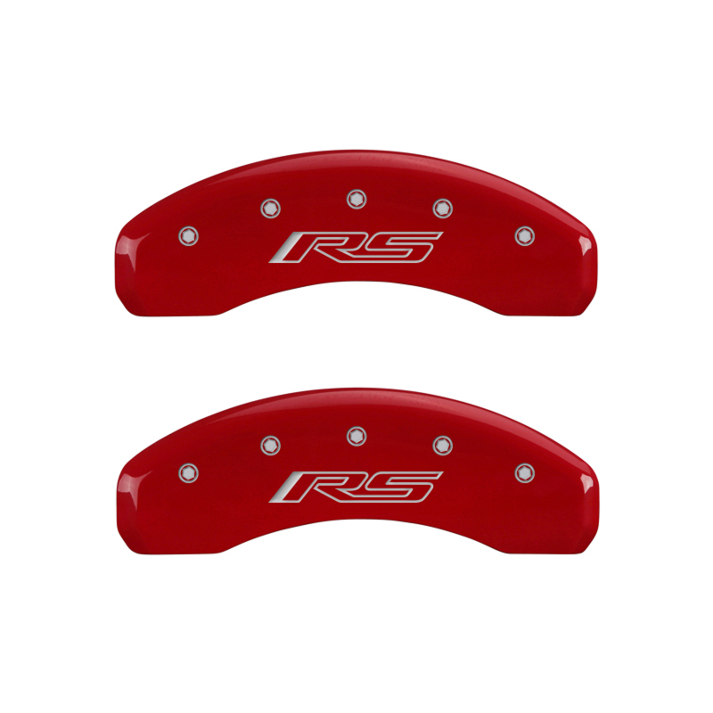 MGP 4 Caliper Covers for Chevrolet Camaro 2010-2015 – Red Finish with Silver Engraving - Image 5