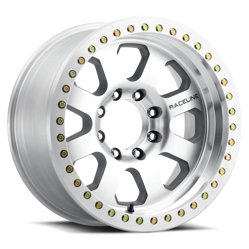 Raceline RT260M Avenger 17x9 Inch Machined Beadlock Wheel with -12mm Offset and 8x165.1 Bolt Pattern