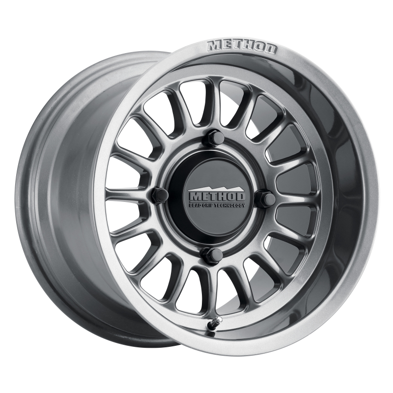 Method Wheels MR411 Bead Grip 15x7 Inches Gloss Titanium PowerSports Wheel with 5+2 Offset and 4x136 Bolt Pattern - Image 2
