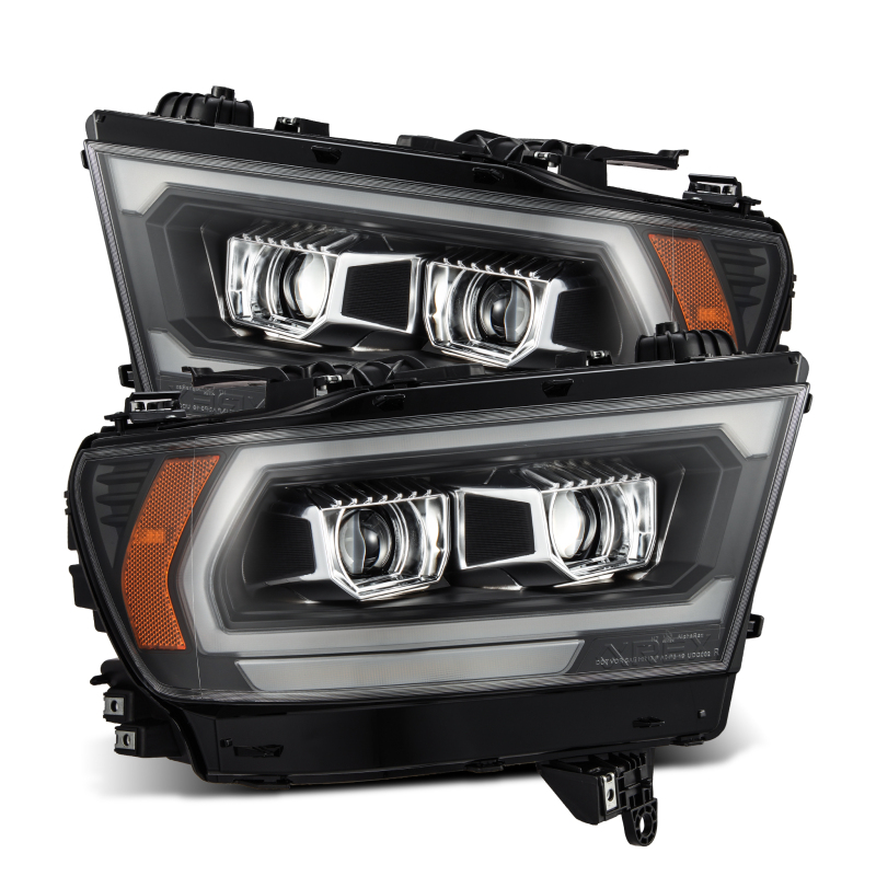 AlphaRex Luxx-Series Projector Headlights for 2019-2022 Dodge Ram 1500 – Black with Sequential Activation and Signal Lights