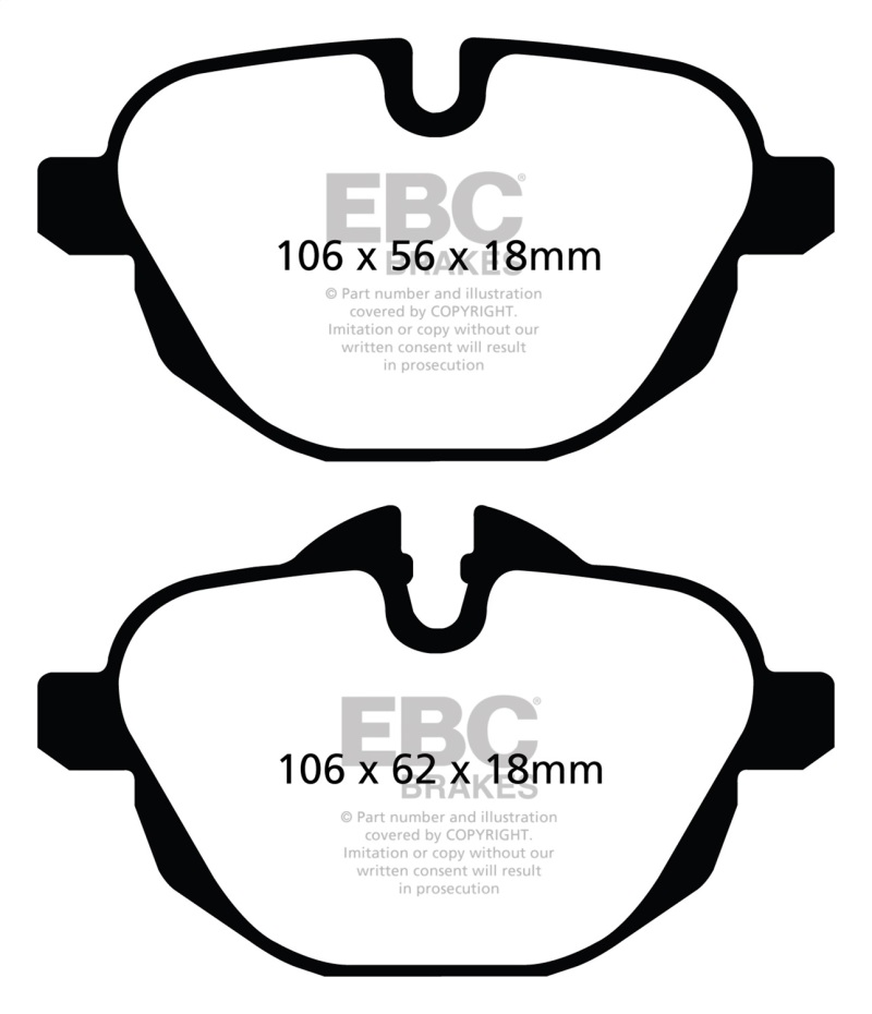 EBC Redstuff Ceramic Low Dust Brake Pads for BMW X3 2.0 Turbo (F25) Rear - Part No. DP32047C