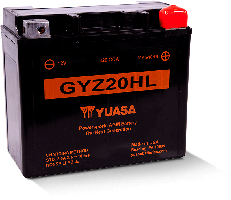 Yuasa Battery GYZ20HL High Performance AGM Powersports Battery for Can-Am and Harley-Davidson