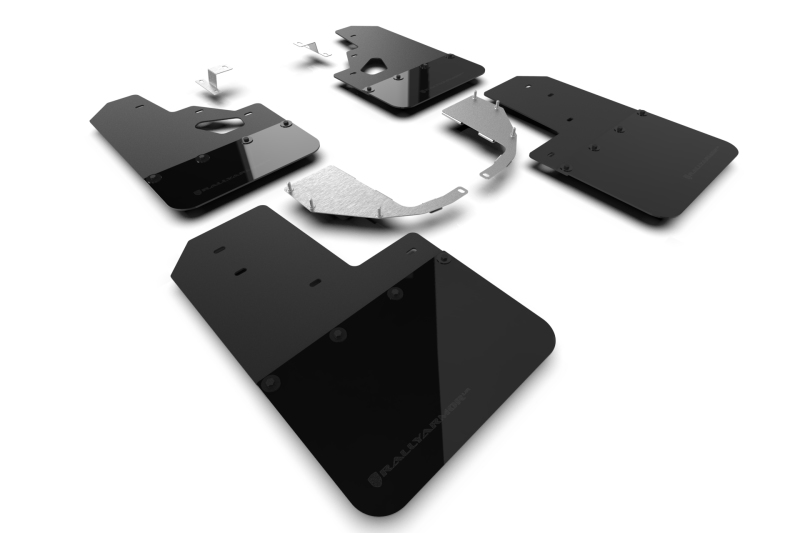 Rally Armor MF85-RR-ST-MBK Urethane Mud Flaps for Ford Bronco 2021-2024 – Black with Metallic Logo