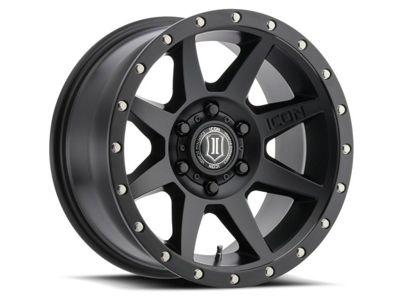 ICON Rebound 17x8.5 Satin Black Wheel for Nissan Titan - 6x5.5 Bolt Pattern, 0mm Offset, 4.75" Backspace