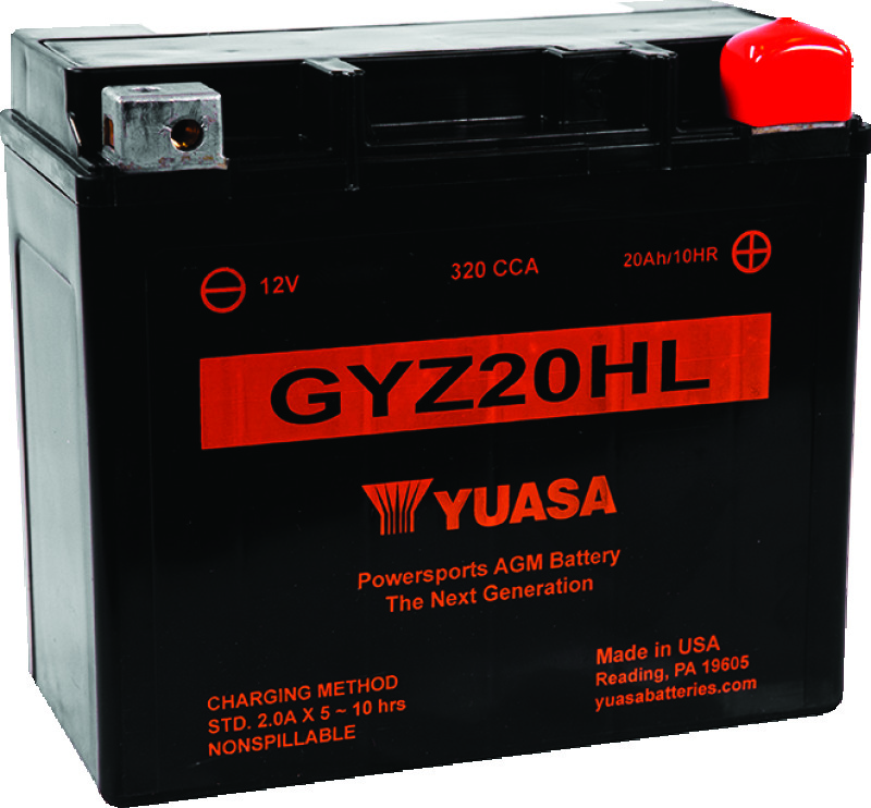 Yuasa Battery GYZ20HL High Performance AGM Powersports Battery for Can-Am and Harley-Davidson - Image 2