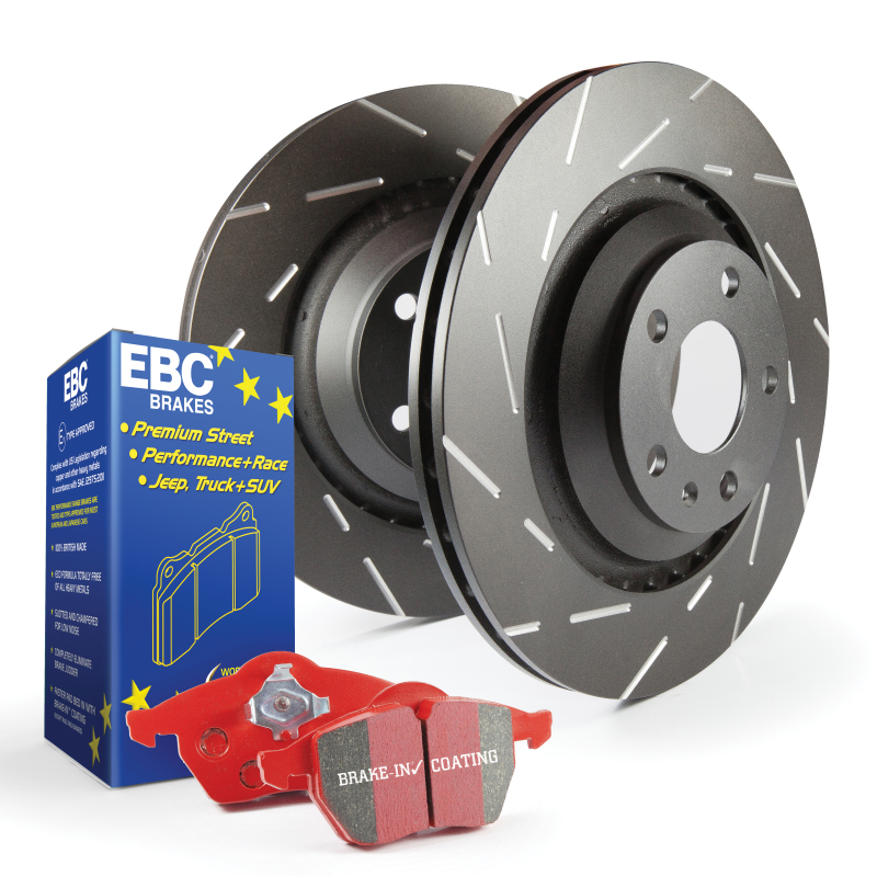 EBC S4 Brake Pad and Rotor Kit for 2015-2018 Subaru WRX – Premium Slotted Vented Discs with High-Performance Redstuff Pads