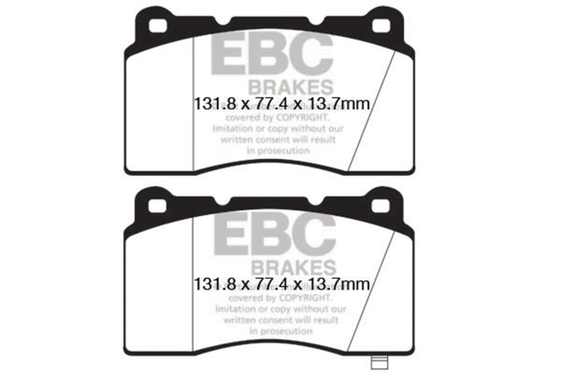 EBC Yellowstuff Front Brake Pads for Hyundai Genesis Coupe 2011-2013, Part DP42147R