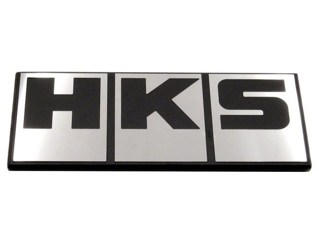 HKS Silver Block Logo Emblem for Automotive Applications - Part Number 51003-AK027
