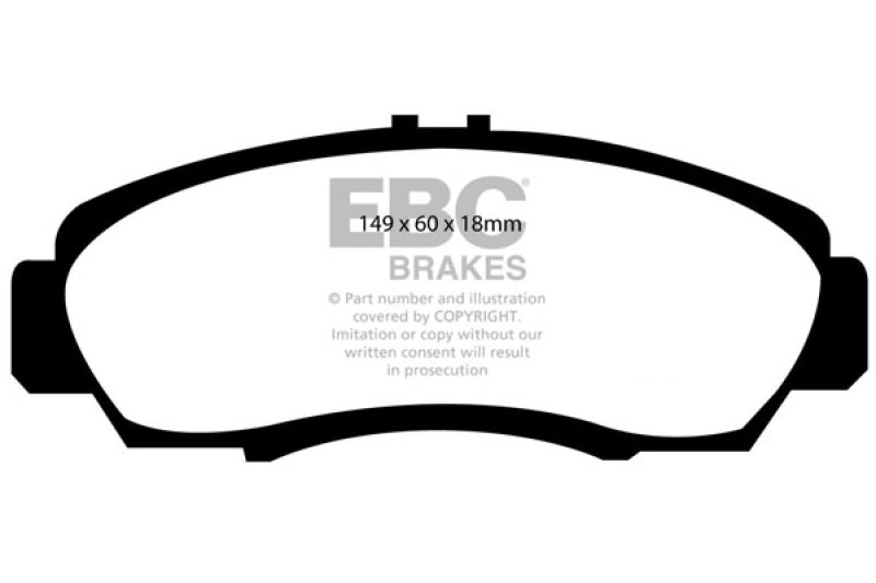 EBC Greenstuff 2000 Series Sport Front Brake Pads for Acura CL and TSX – Part Number DP21610 - Image 4