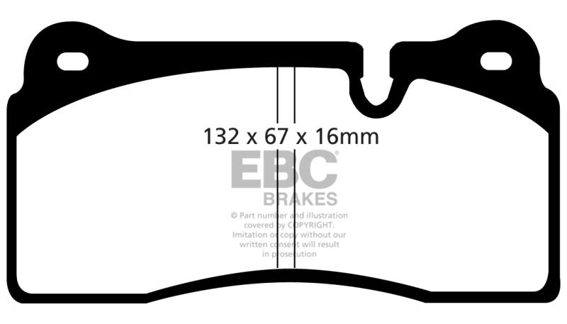 EBC Yellowstuff Rear Brake Pads for Audi R8 and Lamborghini Gallardo – Part Number DP41127R - Image 4