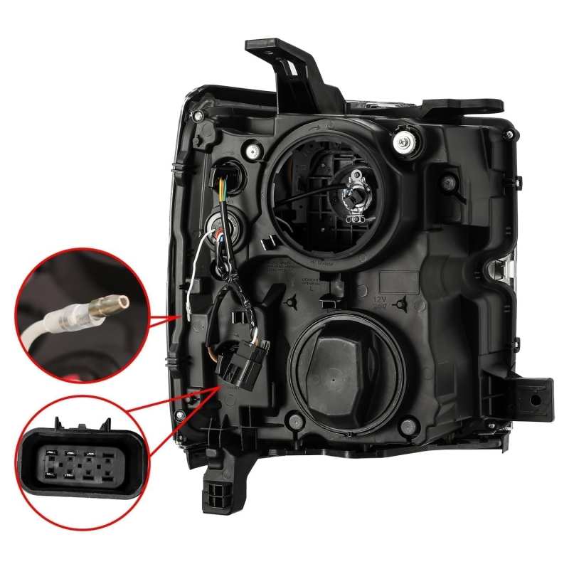 AlphaRex PRO-Series Projector Headlights for Chevrolet Silverado 2500HD and 3500HD (2015-2016) - Plank Jet Black with Activation Light, Sequential Signal, and Daytime Running Lights - Image 3