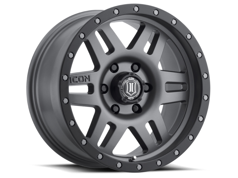 ICON Six Speed 17x8.5 Inch Titanium Wheel for Nissan Titan - 6x5.5 Bolt Pattern, 0mm Offset