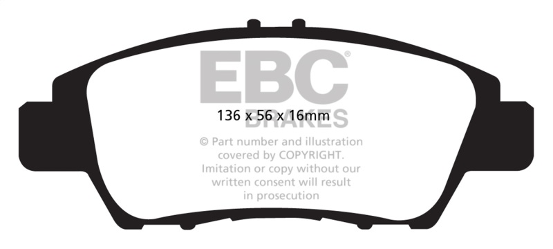 EBC Redstuff Ceramic Low Dust Front Brake Pads for Honda Fit and CR-Z – Part Number DP32041C