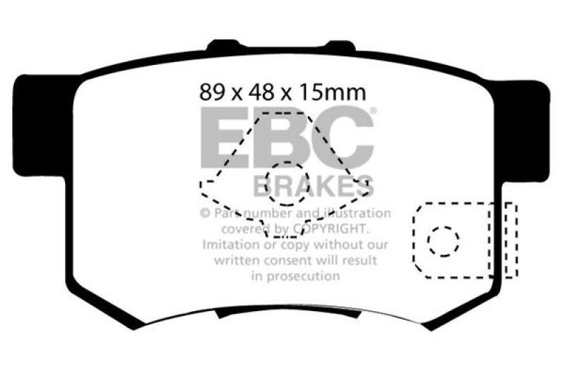 EBC Greenstuff 05-06 Honda CR-V Rear Brake Pads - 4x4 Heavy Duty Disc Pads for Truck and SUV - Image 4