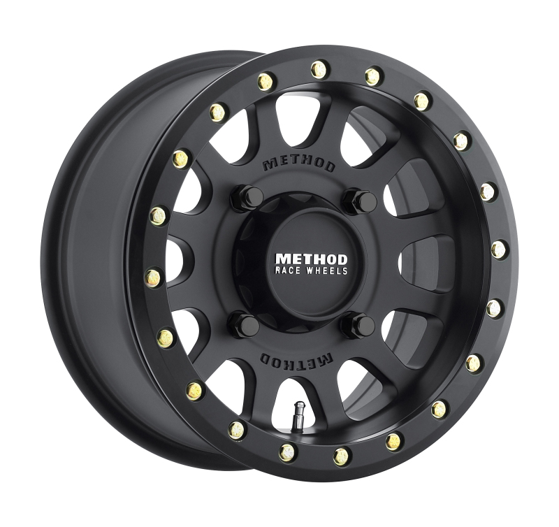 Method MR401 UTV Beadlock Wheels 15x7 Matte Black with 4+3/13mm Offset and 4x156 Bolt Pattern