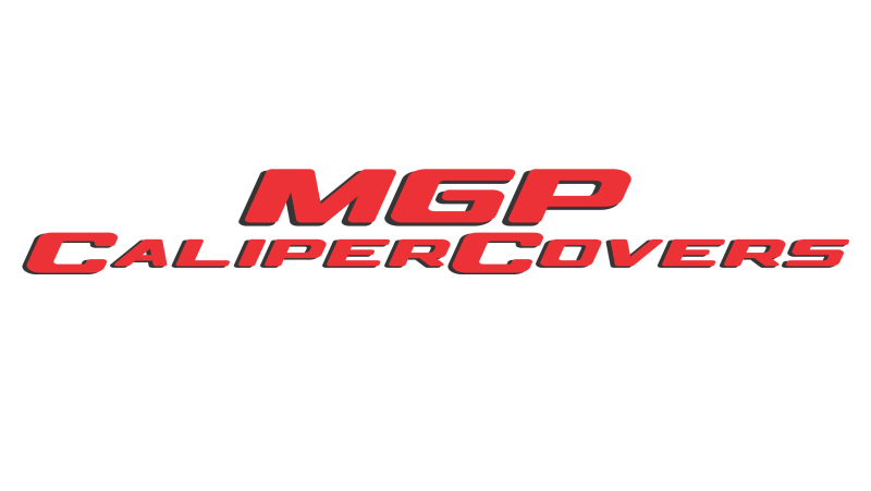 MGP 4 Caliper Covers for Chevrolet Avalanche 2007-2014 with Red Bowtie Finish and Silver Engraving - Image 4