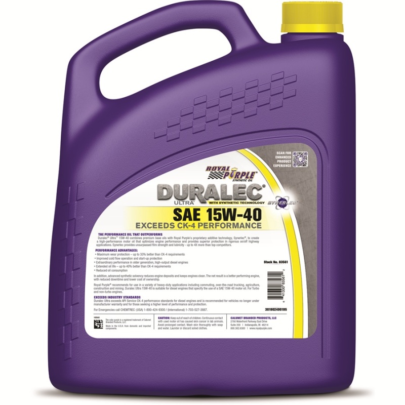 Royal Purple Duralec Ultra Diesel 15W-40 CK-4 Motor Oil - 1 Gallon - Image 2