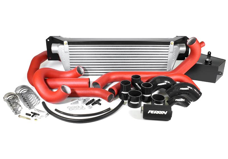 Perrin Performance Front Mount Intercooler Boost Tubes with Hardware for Subaru STI 2015-2021 - Red