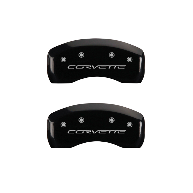 MGP 4 Caliper Covers for Chevrolet Corvette C6 and Years 2005-2013 – Black Finish with Silver Engraving - Image 5