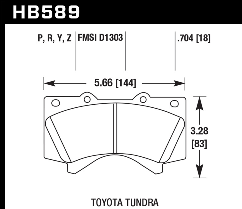 Hawk Performance LTS Street Brake Pads Part HB589Y.704 for Toyota Land Cruiser and Tundra - Image 3