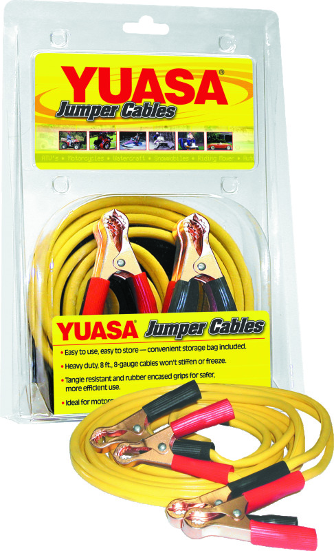 Yuasa Battery PowerSports Jumper Cables with Storage Bag – 8 ft. Heavy-Duty Tangle-Resistant Clamps - Image 2