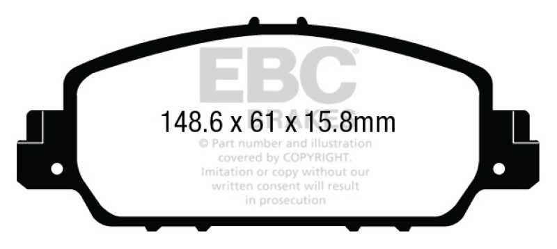 EBC Greenstuff 2000 Series Sport Front Brake Pads for Honda Accord Coupe 2.4 EX (2013-2015) - Image 3