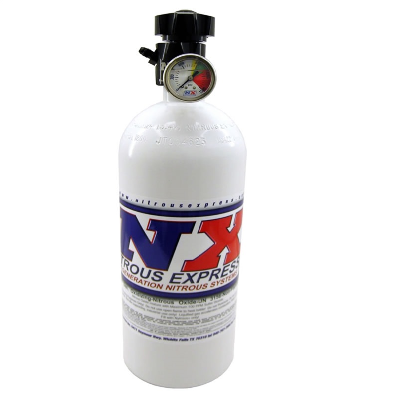 Nitrous Express 10lb Nitrous Bottle with Lightning 500 Valve and Pressure Gauge - Image 2