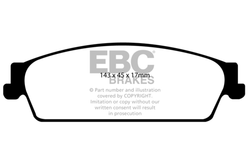 EBC Yellowstuff Rear Brake Pads for Chevrolet Avalanche 2011-2012 and More – Part DP41780R - Image 3