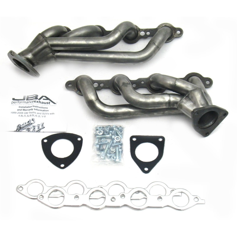 JBA 03-06 GM Truck 6.0L LS Without EGR 1-5/8 inch Primary Raw Stainless Steel Cat4Ward Header - Image 2